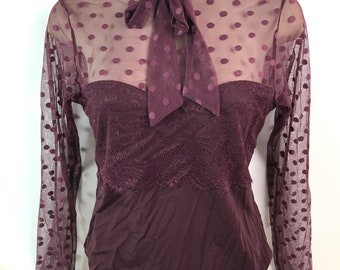 Vintage Vince Camuto Burgundy Bodysuit Top