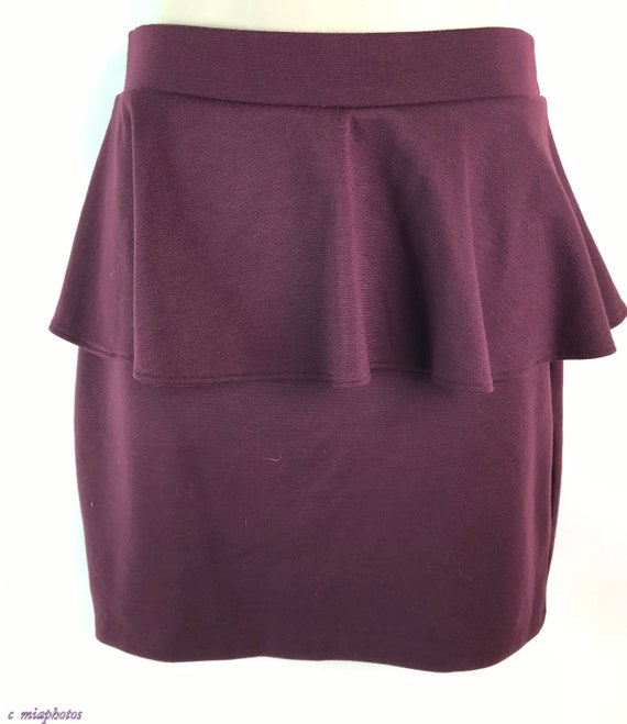 Vntage Burgundy Peplum Skirt