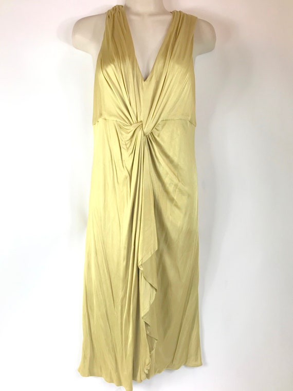 Vintage Gold Satin Flapper Event Dress - image 1