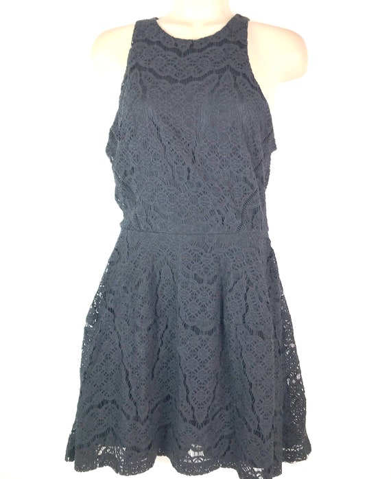 Vintage Handmade Black Lace Sleveless Dress - image 1