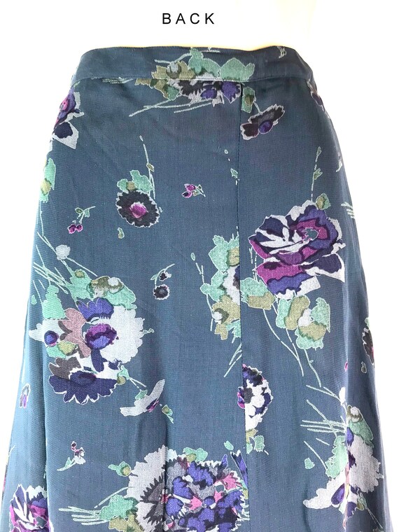 Vintage Floral Rayon Long Skirt - image 3