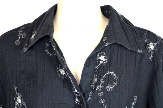 Ladies Black Embroidered Shirt - image 2