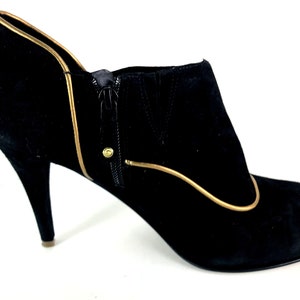 Vintage Black Suede Ankle Booties image 3