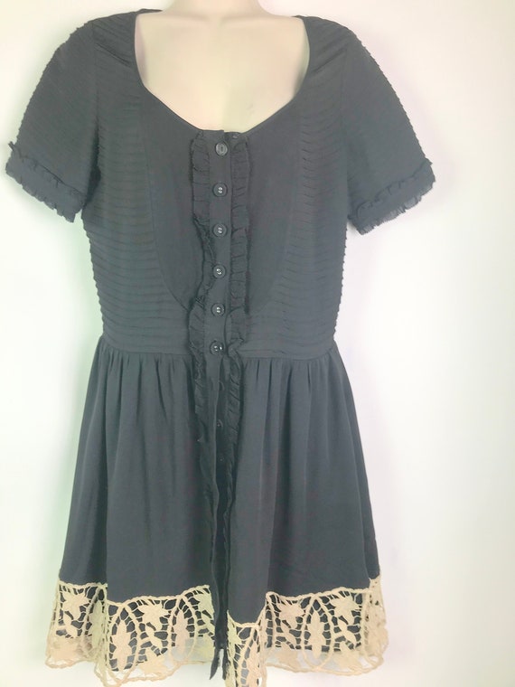 Vintage Betsey Johnson Black Silk Dress - image 2