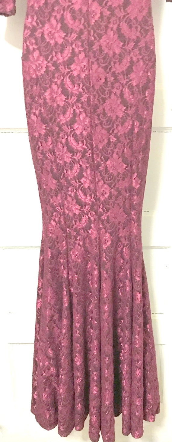 Vintage Burgundy Scarlet Evening Gown - image 6