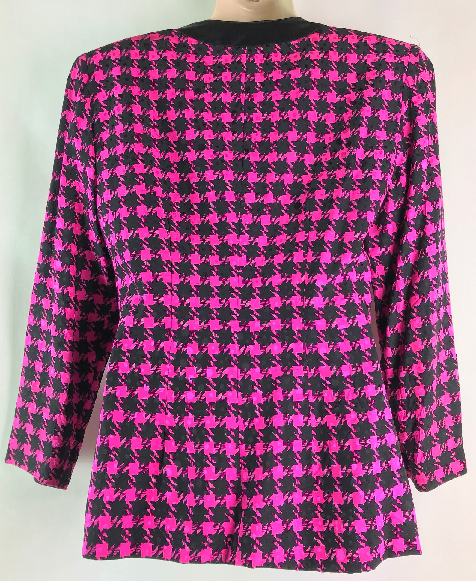 Ladies Silk Hot Pink Houndstooth Jacket Etsy