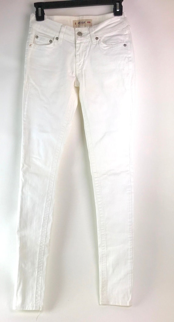 Vintage White Stretch  Stovepipe Jeans