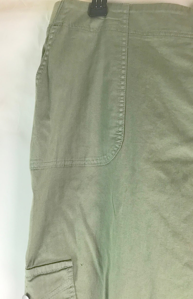 Sage Olive Green Cotton Cargo Pants image 6