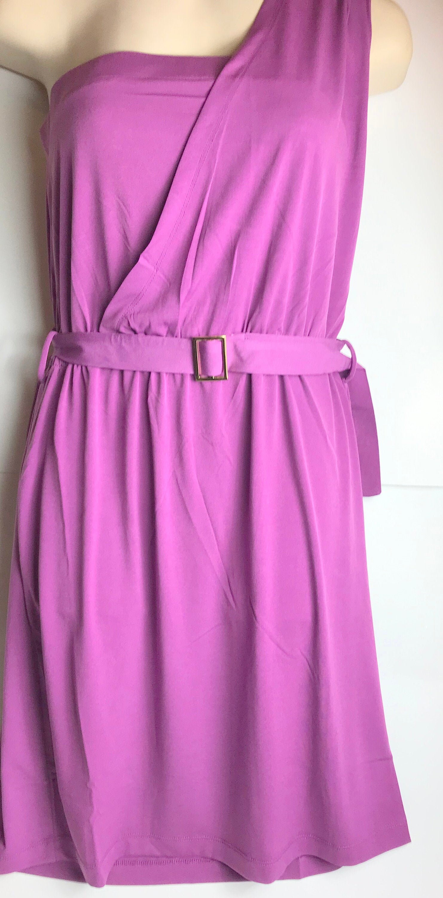 Semi Formal One Shouldered Plum Dress Etsy