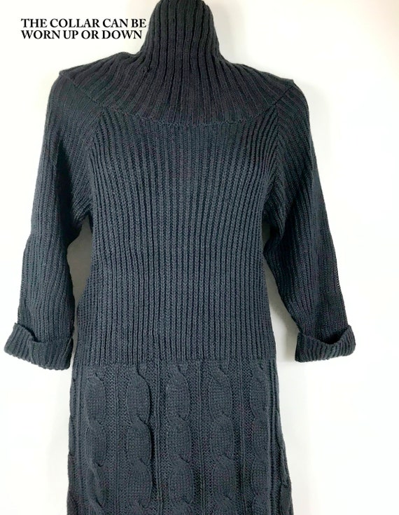 Charcoal Black Ribbed Sweater Dress - image 4