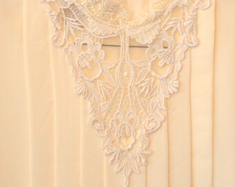 Classsic vintage vanilla cream blouse with ruffles and lace