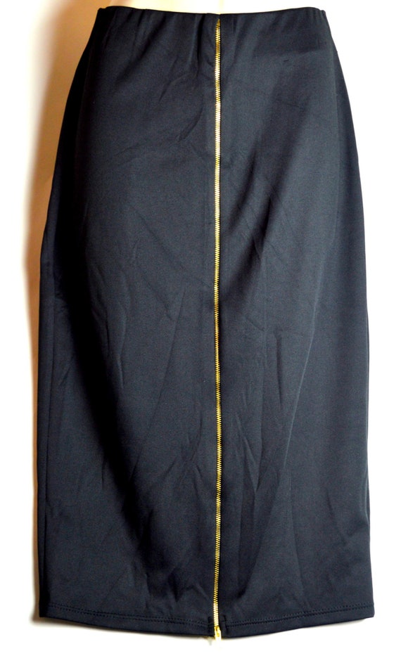Vintage Zipper Front Pencil Skirt