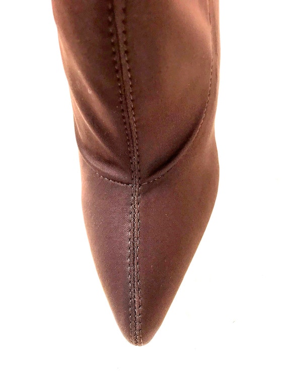 Chocolate Brown Bronze Stretchy Thigh Hi Gold Hee… - image 7