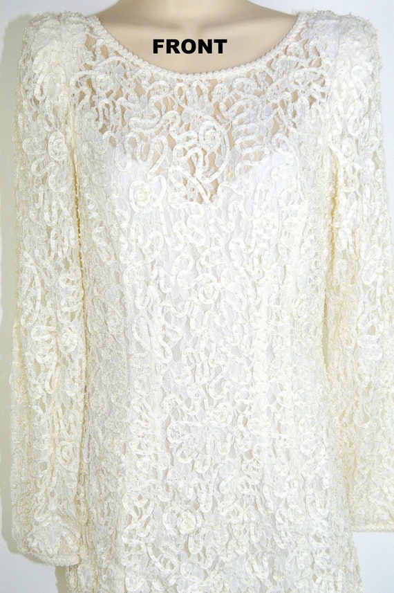 Vintage Pearl-drenched Lace Event Dress - image 1