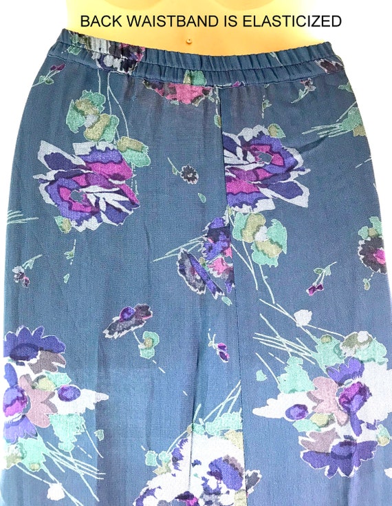 Vintage Floral Rayon Long Skirt - image 5