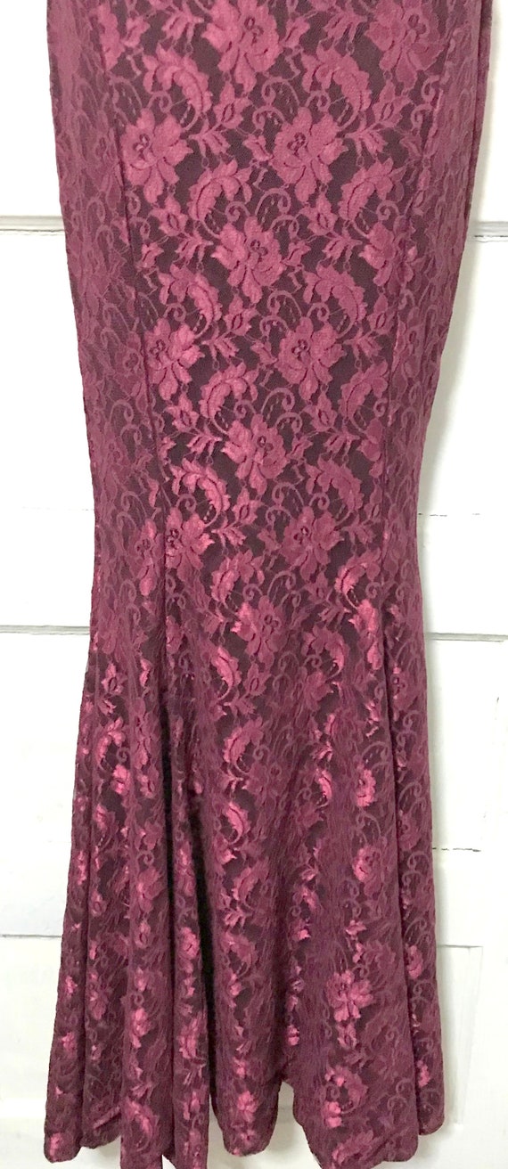 Vintage Burgundy Scarlet Evening Gown - image 4