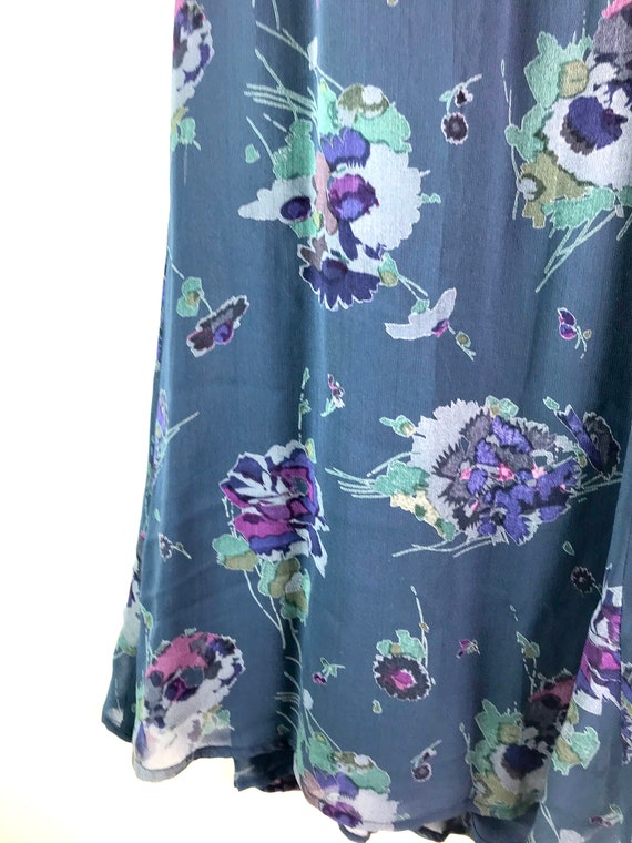Vintage Floral Rayon Long Skirt - image 2