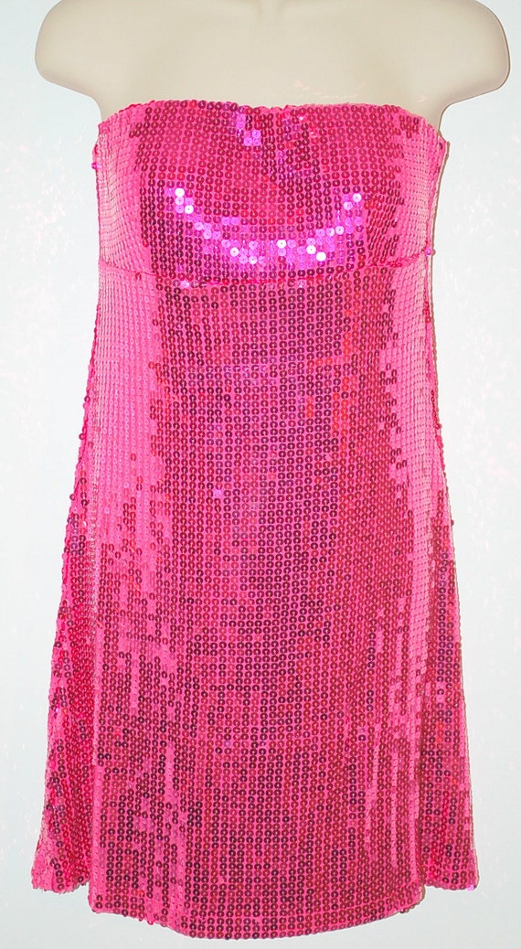 Vintage Sixties Hot Pink Disco Dress