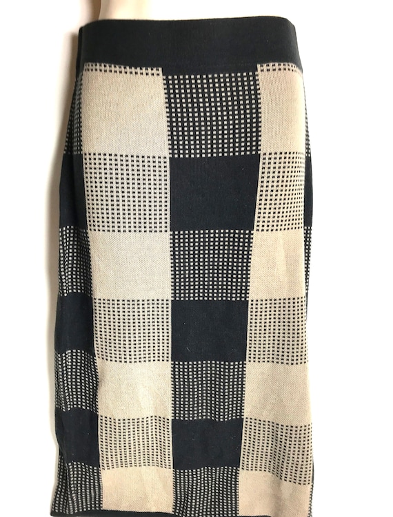 Vintage Color Block Pencil Skirt