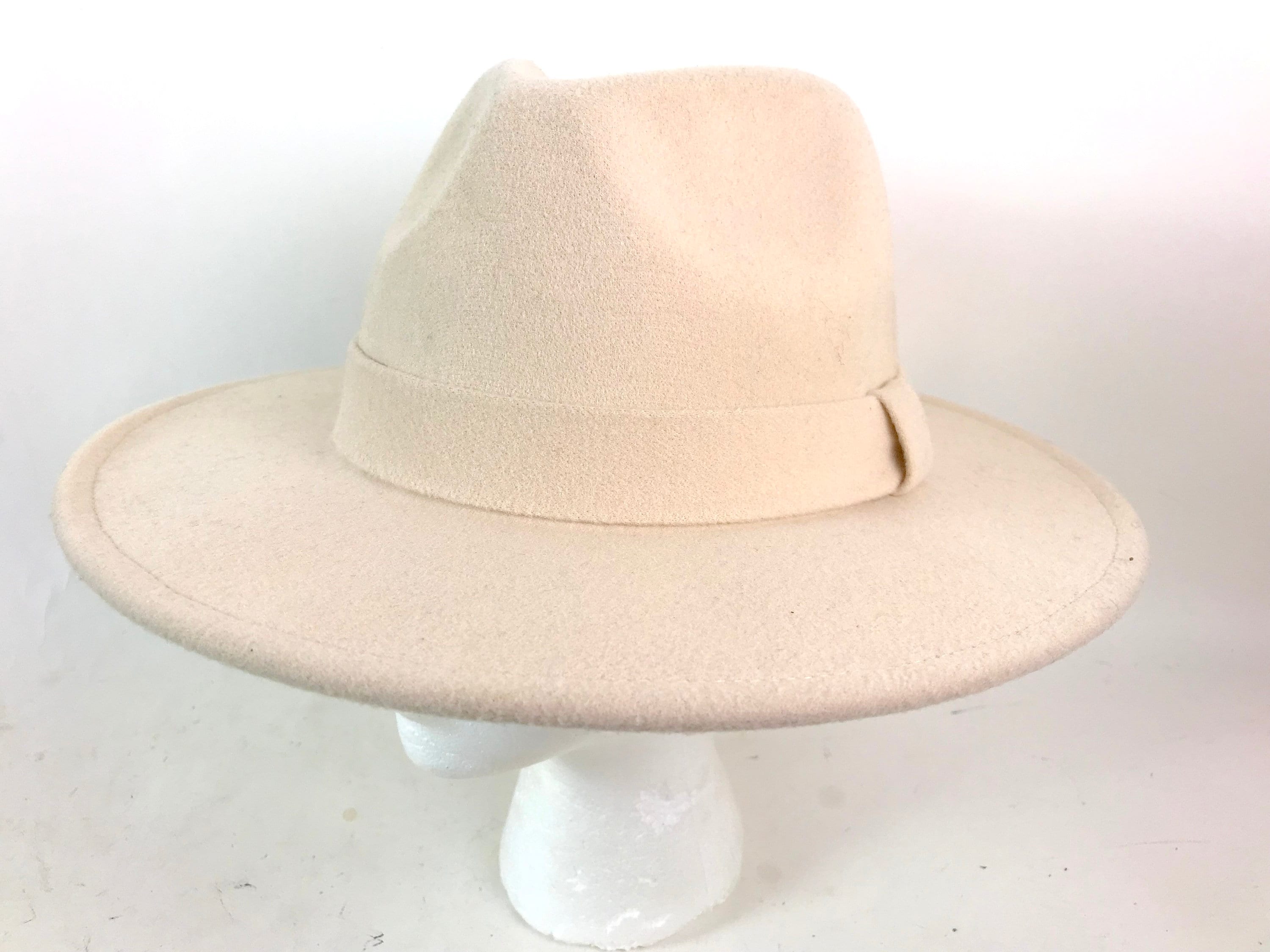 Vintage Vanilla Cream Wool Fedora Hat - Etsy display picture 2