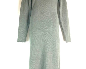 Olive Green Wool Blend Knit Dress