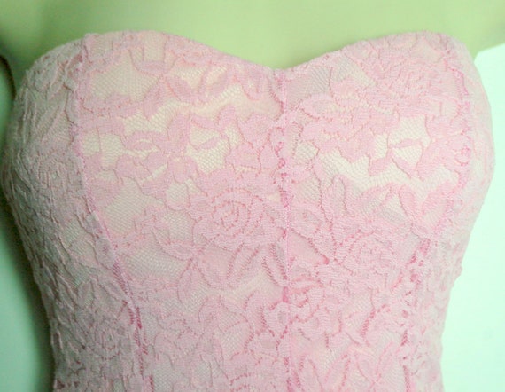 Eighties Pink Lace sleveless dress - image 3