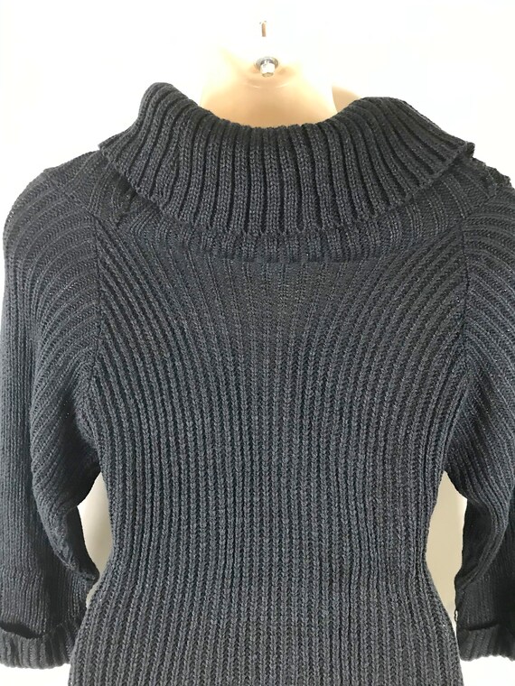 Charcoal Black Ribbed Sweater Dress - image 7