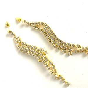 Vintage Strass Gold Chandelier Ohrringe