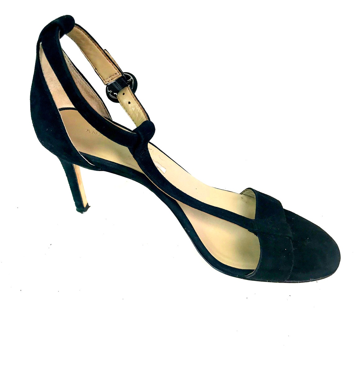Escarpins Vintage Ann Taylor En Cuir Veau - Bout Ouvert - Taille 8 US - Talons Hauts Italien