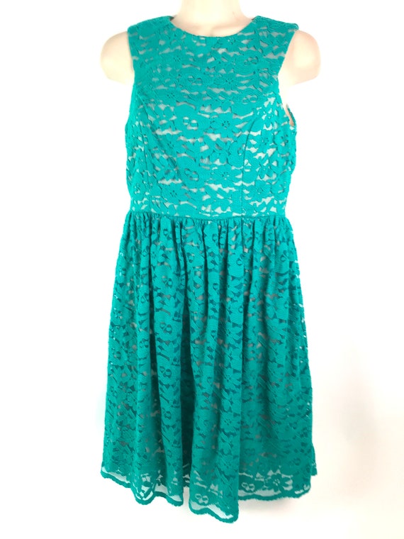 Vintage Handmade Emerald Green Dress Gem