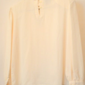Classsic vintage vanilla cream blouse with ruffles and lace image 3