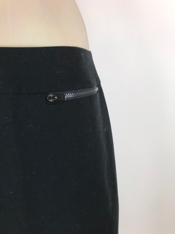 Vintage Calvin Klein Black Cotton Pencil Skirt - image 2