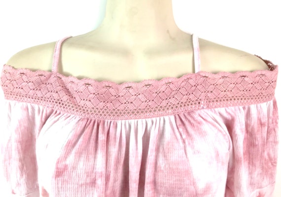 Sixties Pink Tie Dye Cotton Gauze Top - image 2