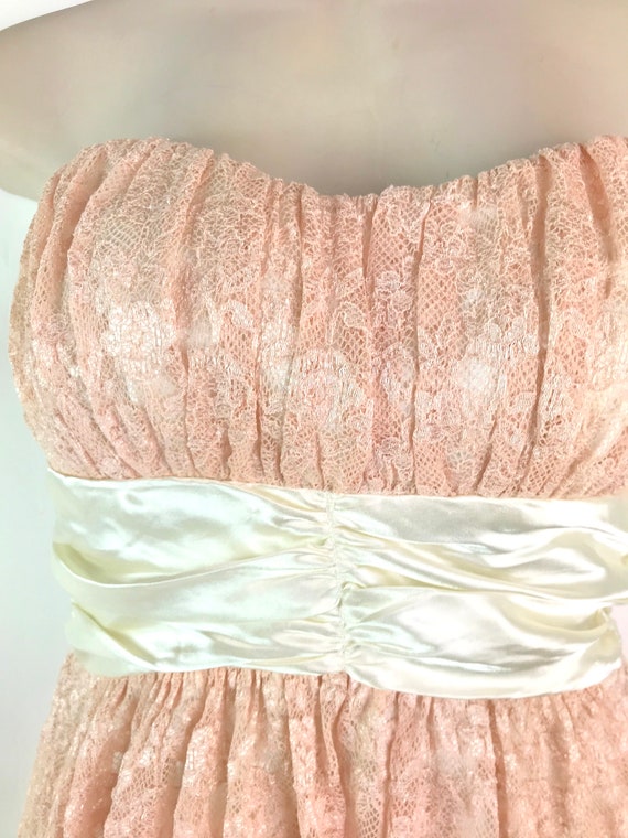 Vintage Peach Lace Dress - image 2