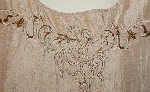 Vintage Embroidered silk tank top - image 1