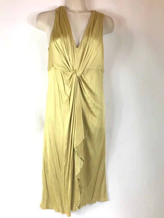 Vintage Gold Satin Flapper Event Dress - image 3