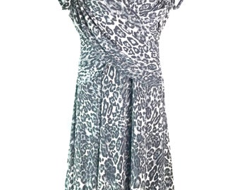 Vestido estampado de leopardo vintage