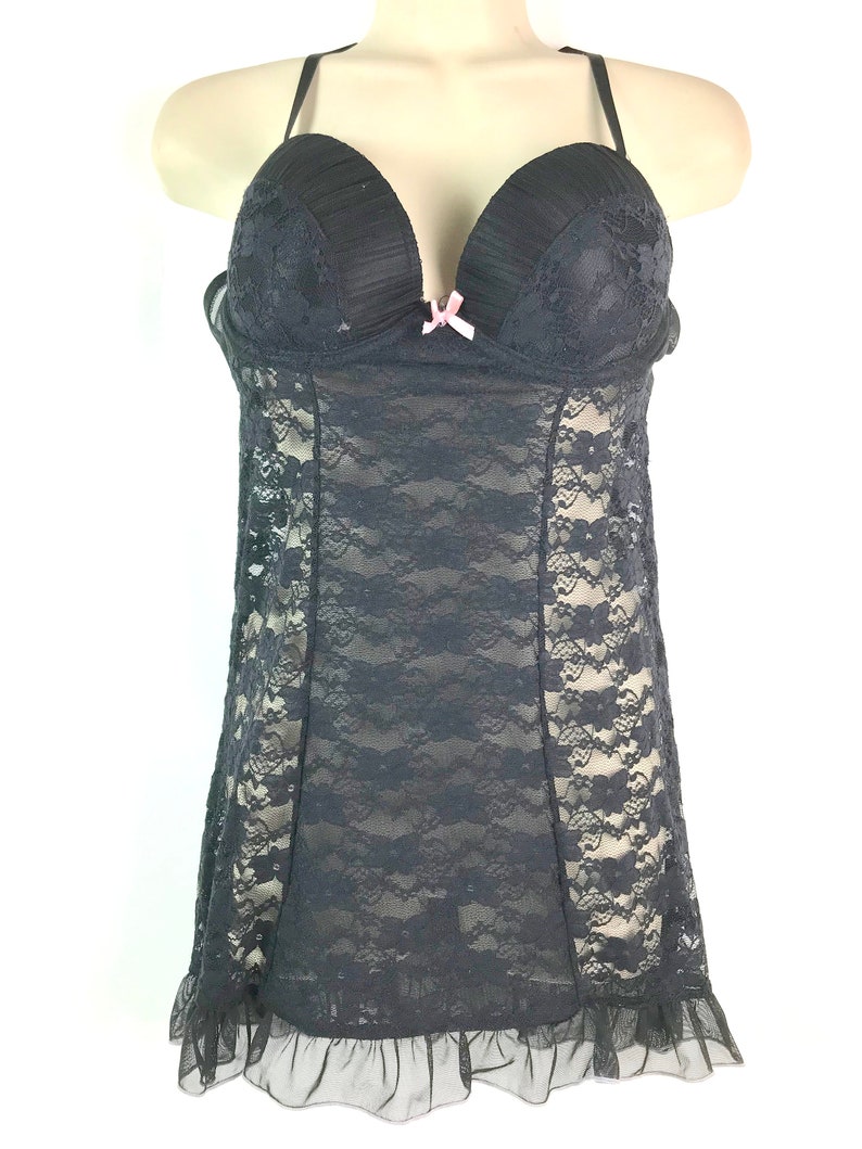 Black Baby Doll Lingerie Set image 1