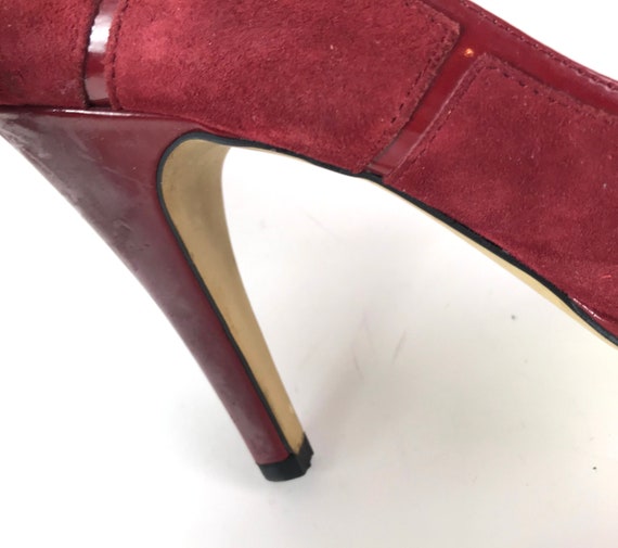 Vintage Franco Sarto Burgundy Suede Pumps - image 2