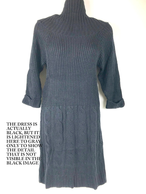 Charcoal Black Ribbed Sweater Dress - image 2