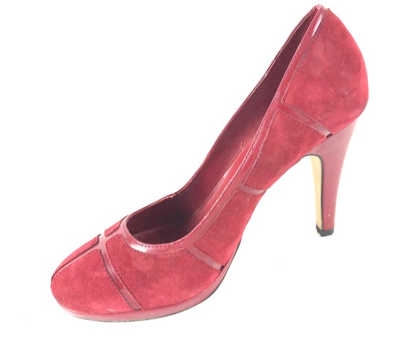 Vintage Franco Sarto Burgundy Suede Pumps - image 1