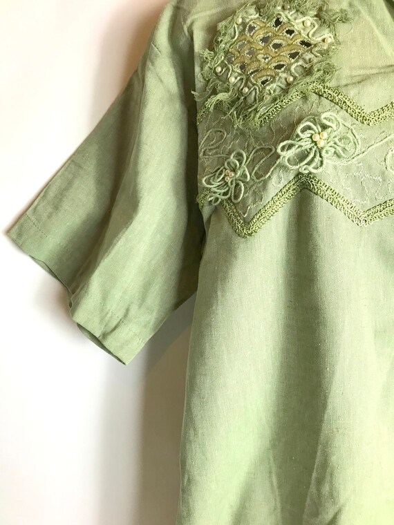 Ladies Embroidered Linen Two Piece Skirt and Top - image 4