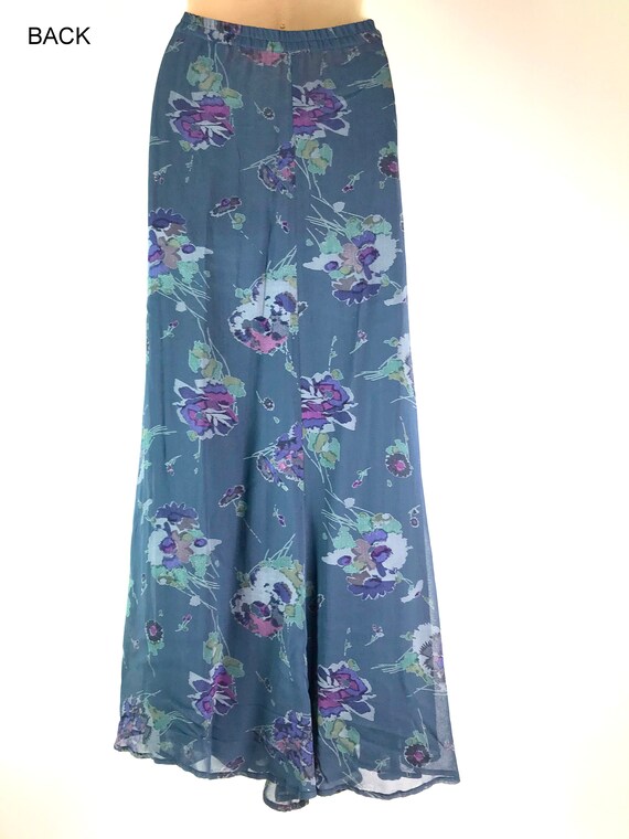 Vintage Floral Rayon Long Skirt - image 4