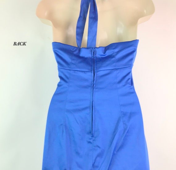 Vintage Royal Blue Halter Event Dress - image 5