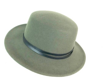 Olive Green Fedora Wool Hat