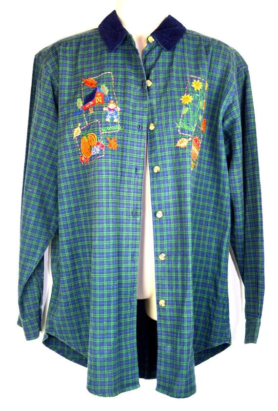 Vintage Emboidered Flannel Shirt
