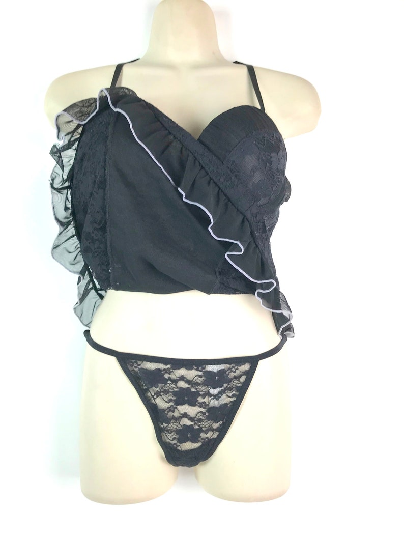 Black Baby Doll Lingerie Set image 7