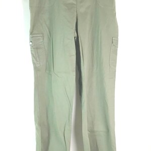 Sage Olive Green Cotton Cargo Pants image 2