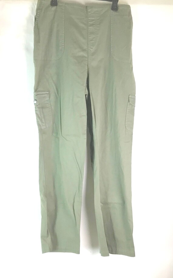 Sage Olive Green Cotton Cargo Pants - image 2