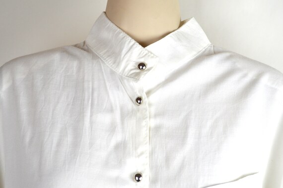 Classic Tailored White Cotton Ladies Shirt - image 2